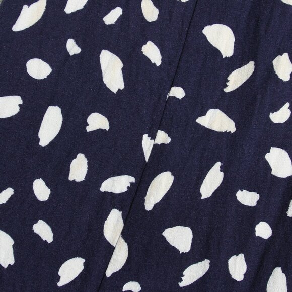 Reformation Sigmund Midi Dress Splatter Speckled Slit Navy Blue Long Sleeves 4 - Picture 9 of 16